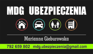 1 wizytówka 90x50 Marianna Gieburowska BEZ Adresu